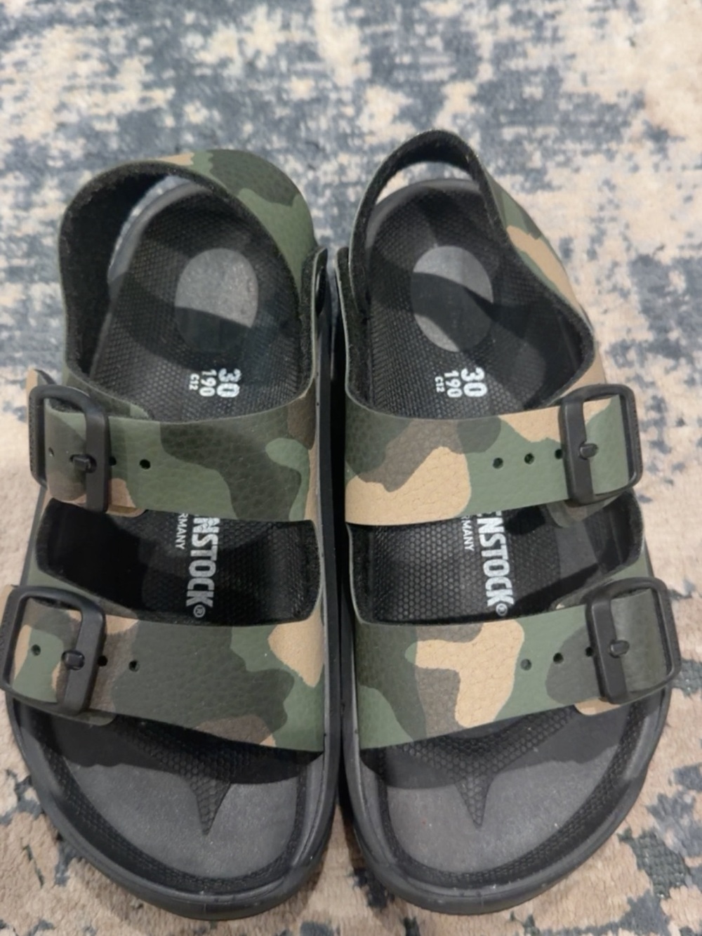 Birkenstock Kids Camouflage Two-Strap Sandals - Green & Tan Camo